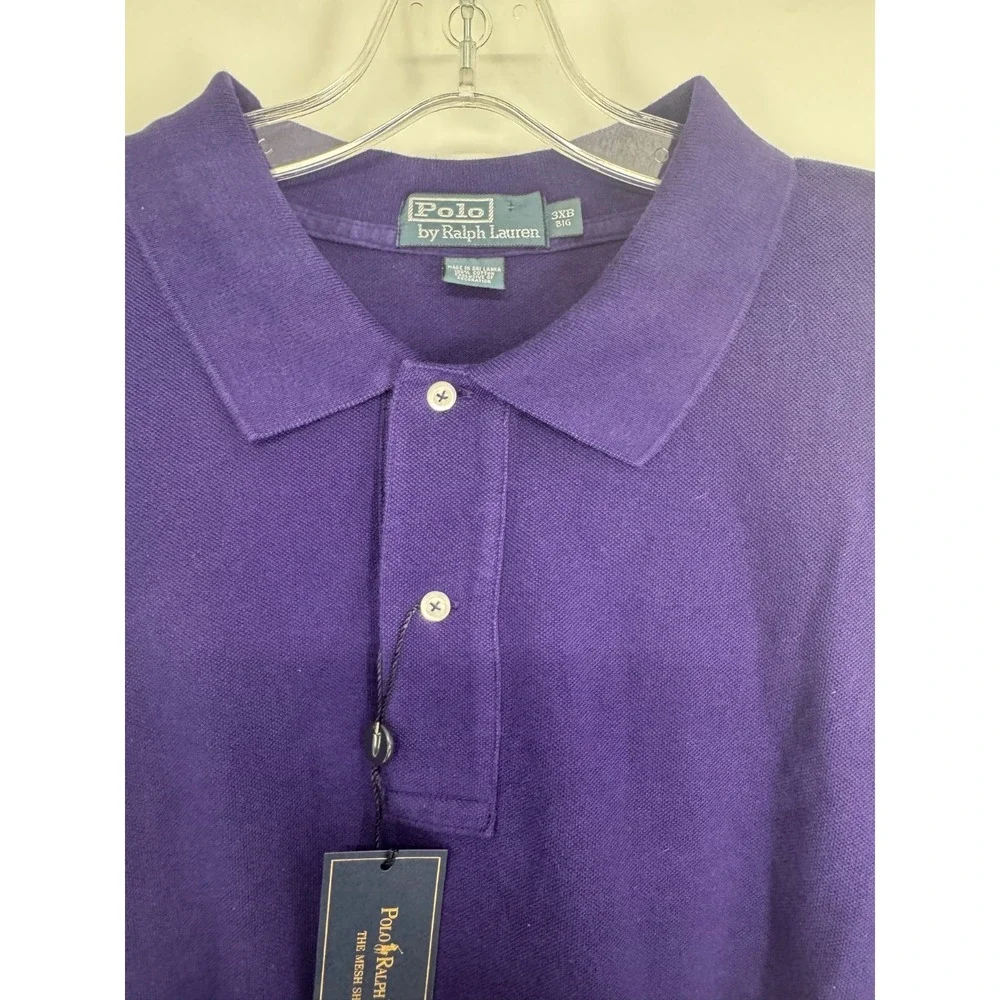 Polo Ralph Lauren The Mesh Polo Shirt 3XL Big 3XB Long Sleeve Golf 100% Cotton